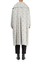 Wide Collar Dotty Wool Swing Coat 2