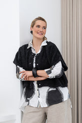 Longer Back Tumbled Stone Linen Shirt 7