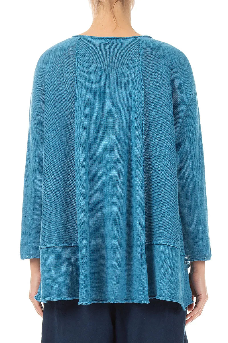 A-Line Two Pockets Denim Linen Jumper