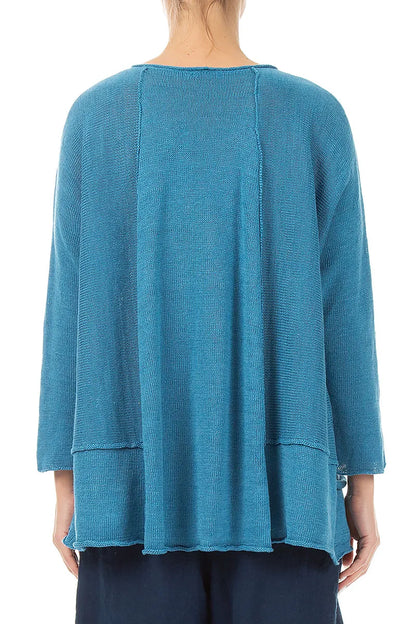 A-Line Two Pockets Denim Linen Jumper