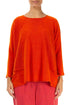 A-Line Two Pockets Flame Orange Linen Jumper 1
