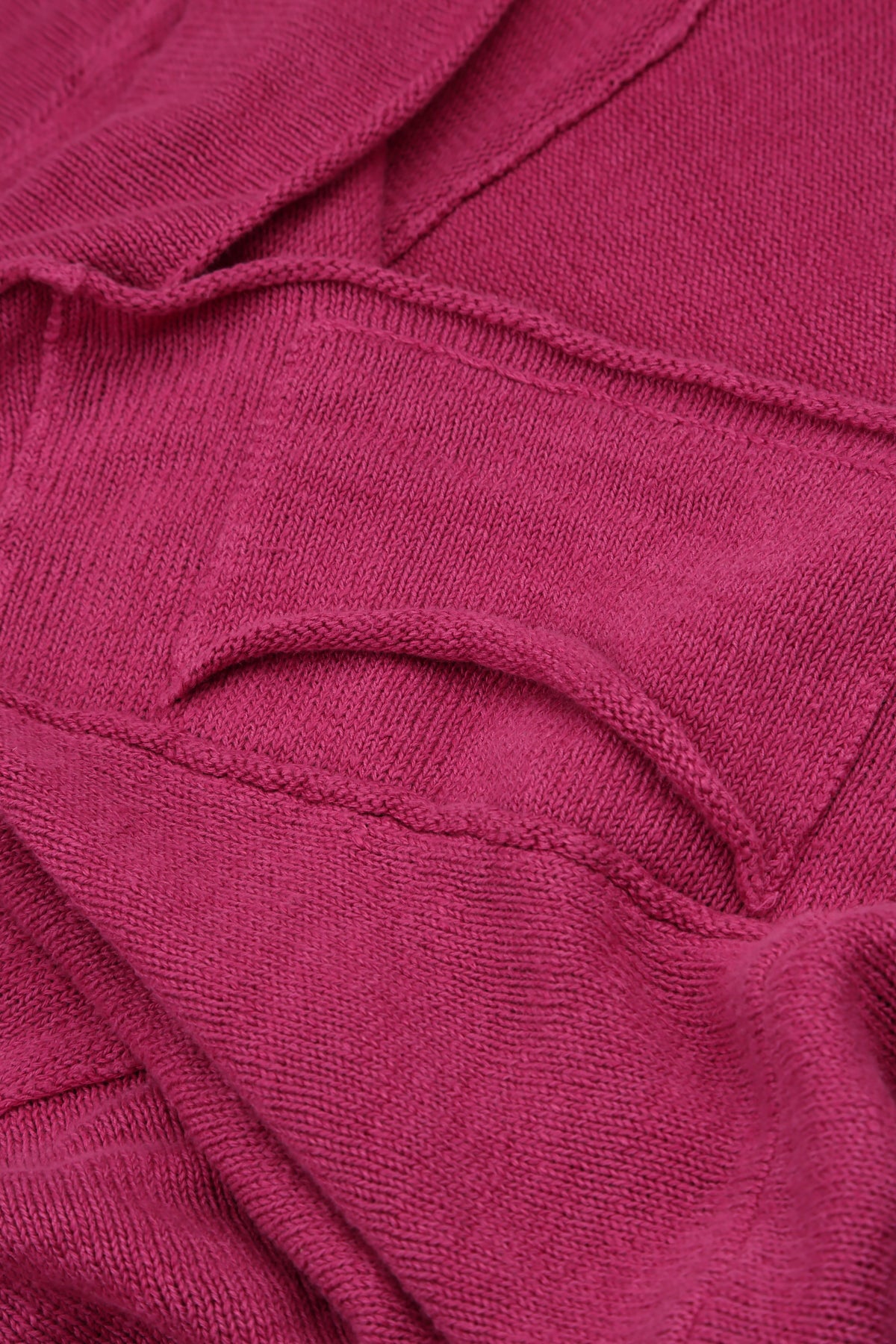 Pull trapèze en lin fuchsia à deux poches