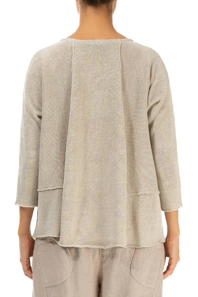 A-Line Two Pockets Natural Linen Jumper