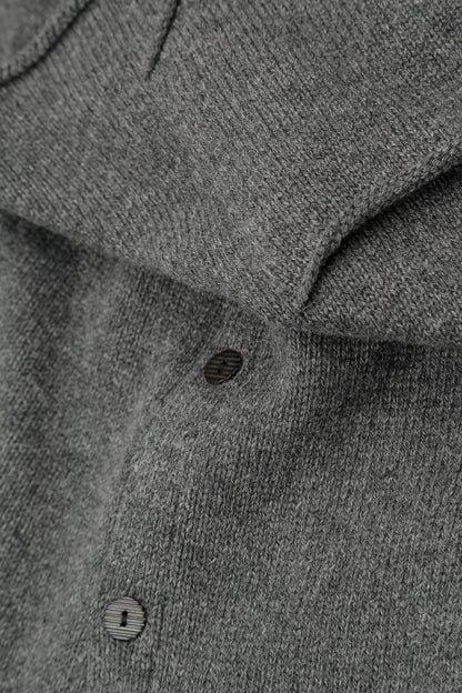 Two Pockets Grey Merino Wool Cardigan 5