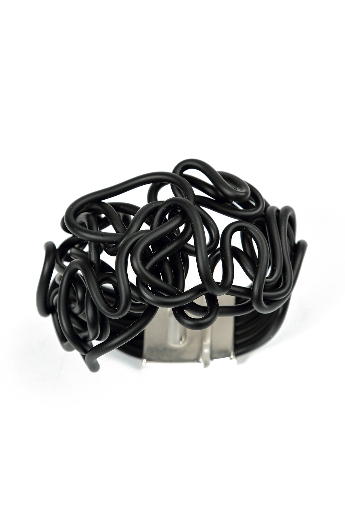 Bracelet abstrait en caoutchouc noir
