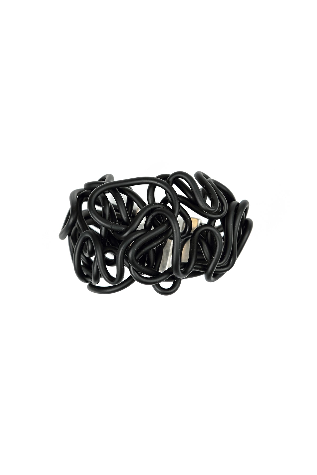 Bracelet abstrait en caoutchouc noir