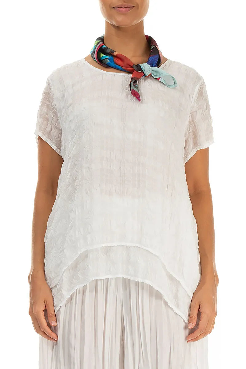 Abstract Silk Bamboo Square Scarf