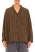 Aged Copper Checkered Linen Cotton Jacket 1