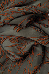 Aged Copper Devoré Feather Silk Scarf 6