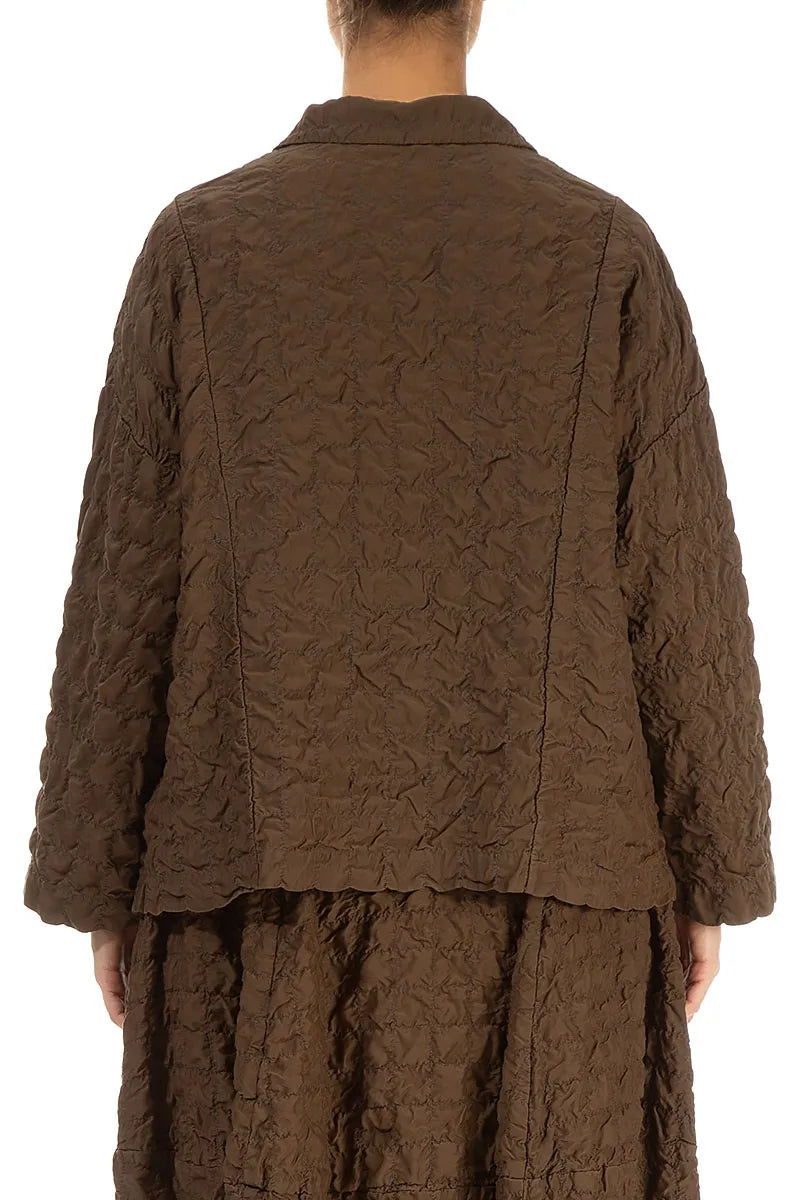 Aged Copper Pleated Silk Bamboo Jacket