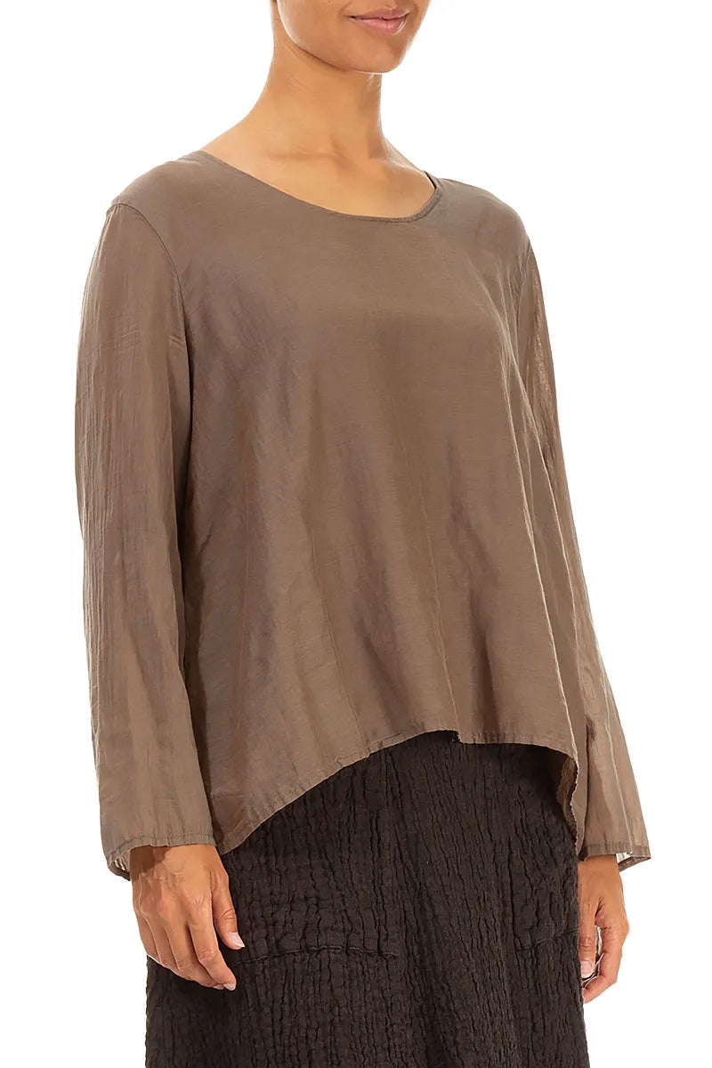 Aged Copper Silk Cotton Blouse