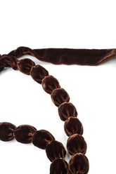 Aged Copper Silk Velvet Bead Necklace 5