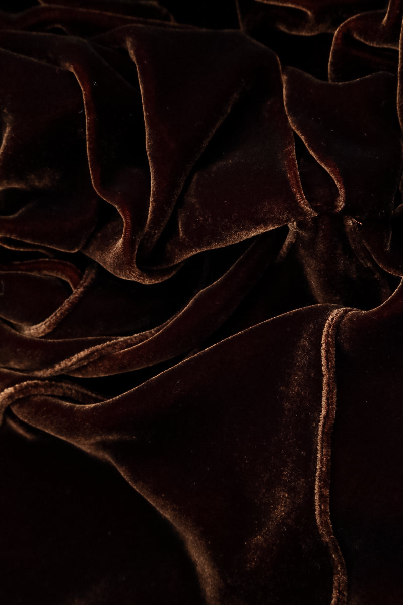 Sac à main de soirée en velours de soie cuivré vieilli