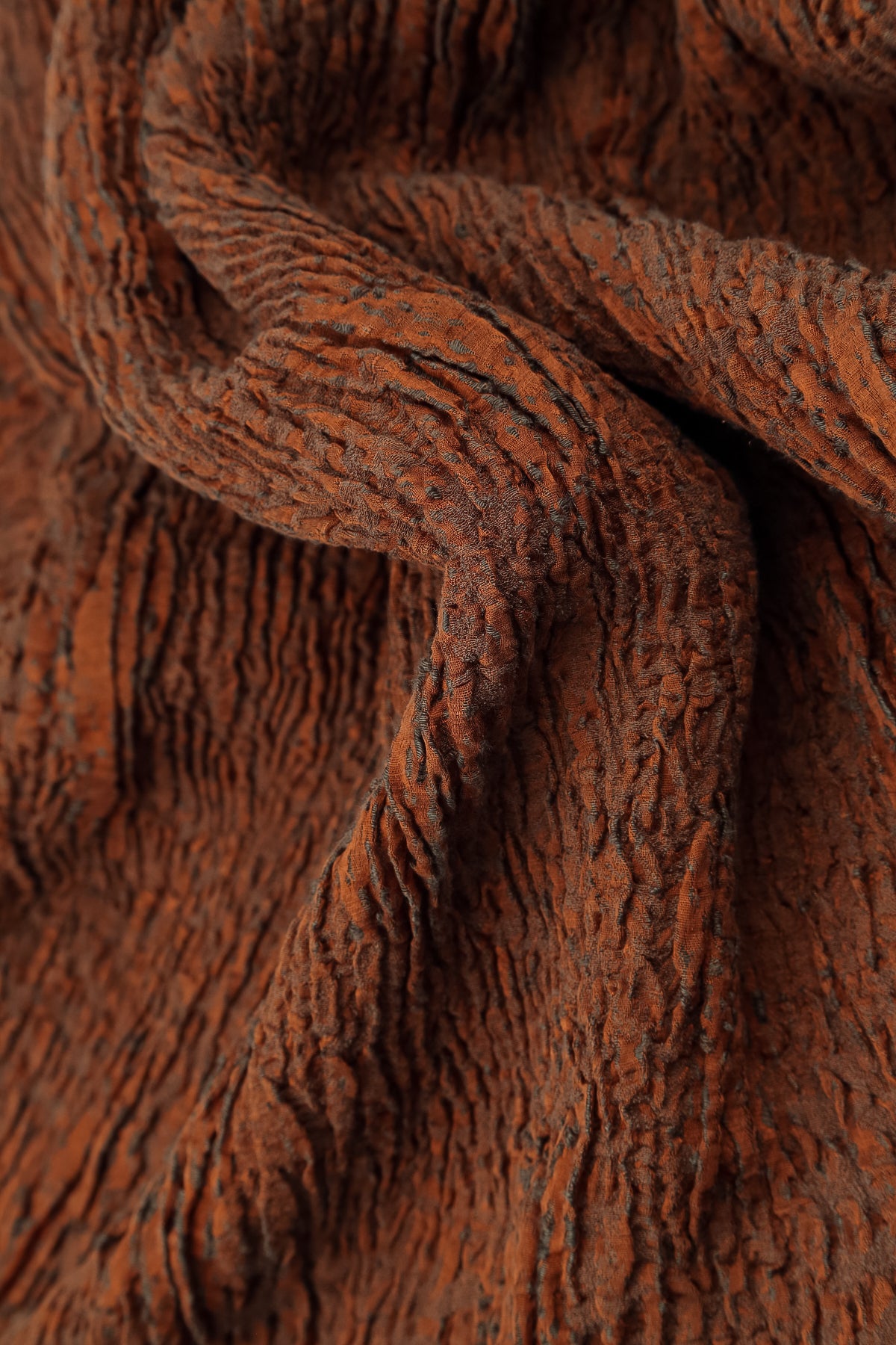 Aged Copper Textured Silk Linen Blouse