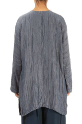 Anthracite Crinkled Silk Linen Tunic 2