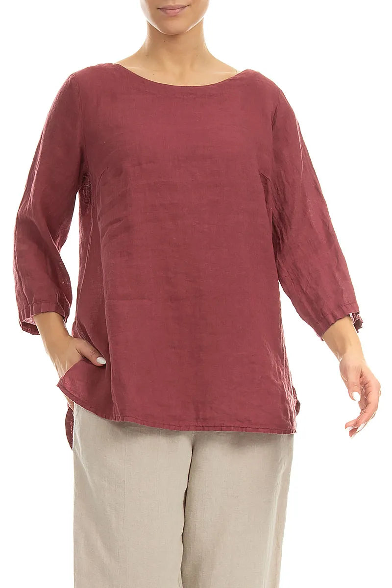 Antique Ruby Linen Blouse 3