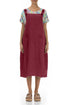 Antique Ruby Linen Dungaree Dress 1
