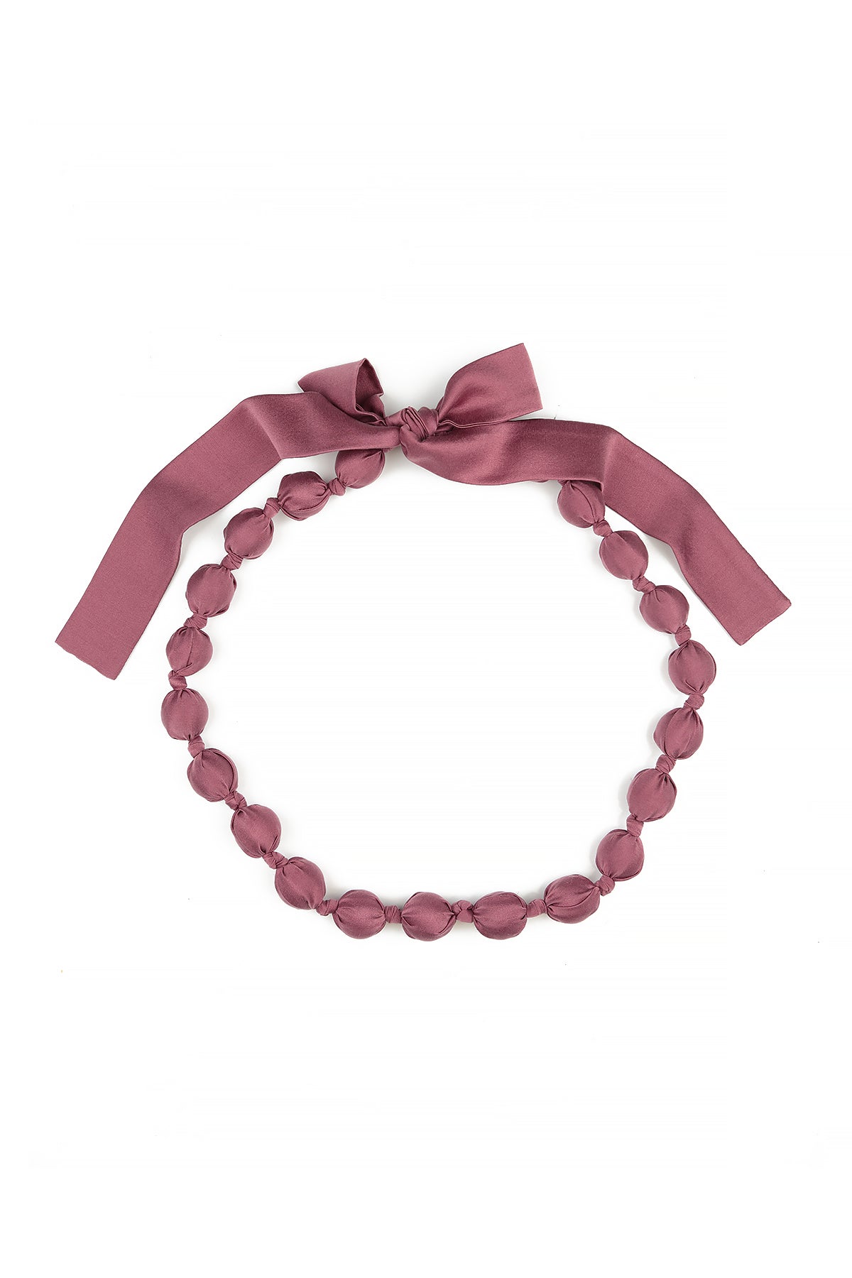 Antique Ruby Silk Bead Necklace 4