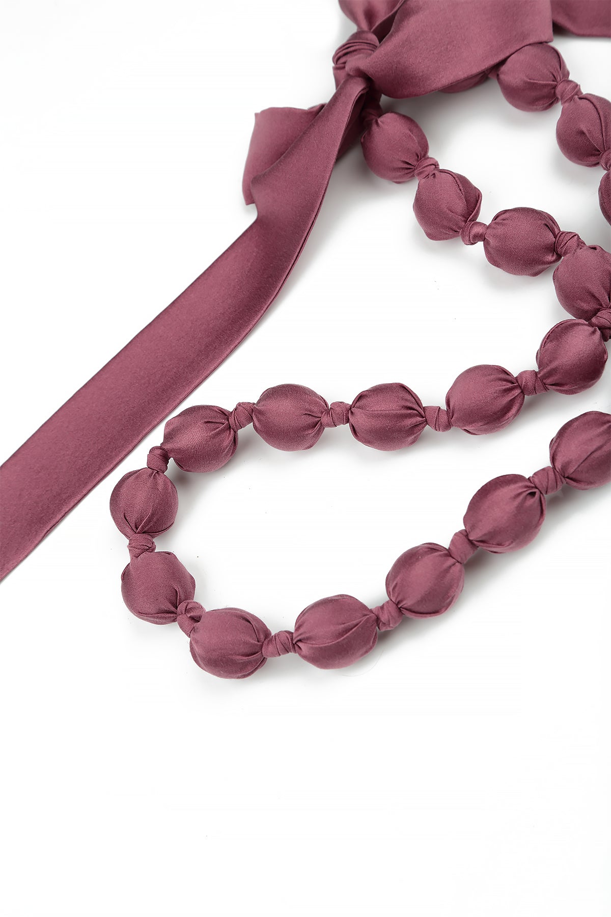 Antique Ruby Silk Bead Necklace 5