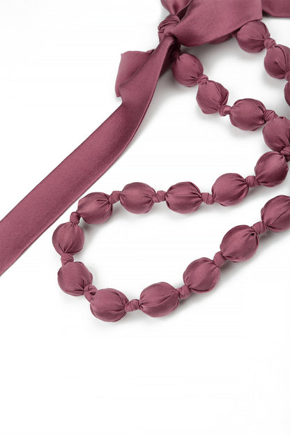 Antique Ruby Silk Bead Necklace 5