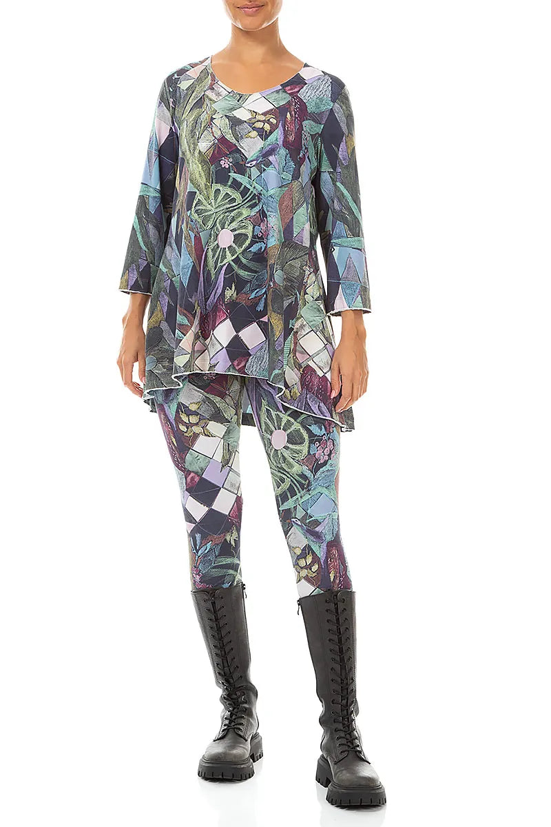 Art Mosaic Cotton Tunic Top