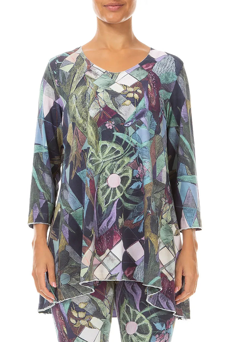 Art Mosaic Cotton Tunic Top 1