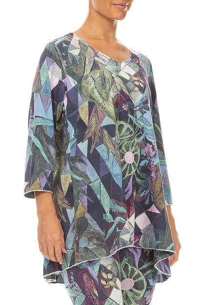 Art Mosaic Cotton Tunic Top