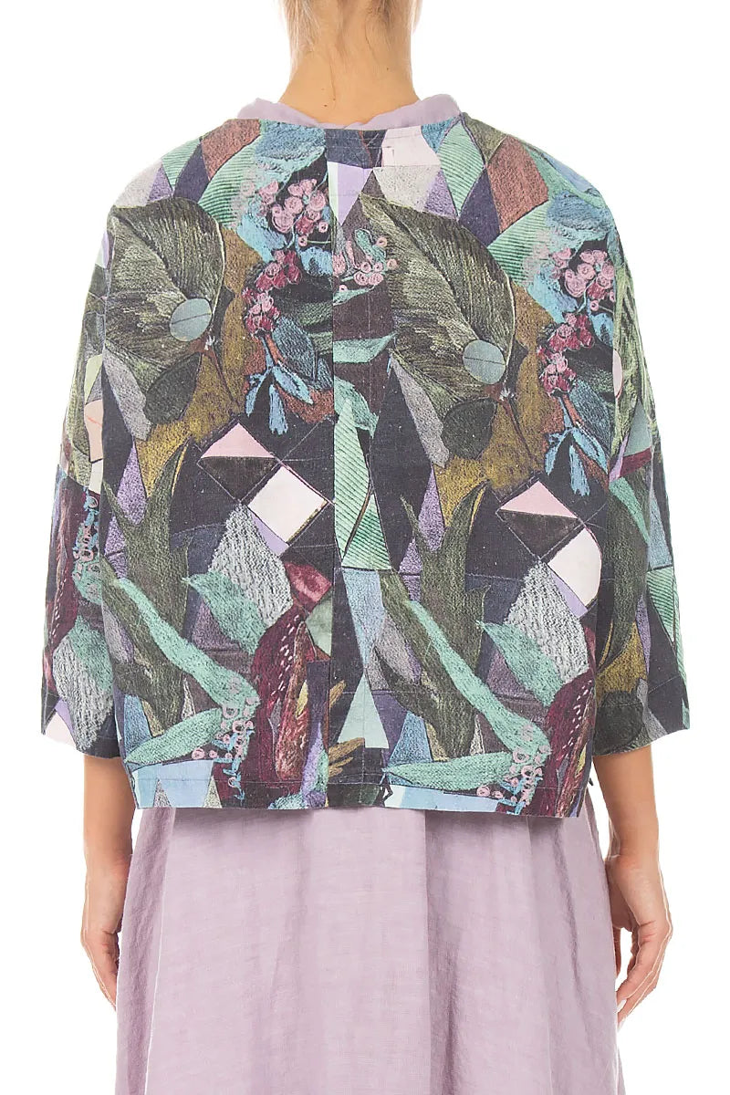 Art Mosaic Linen Jacket Blouse 2