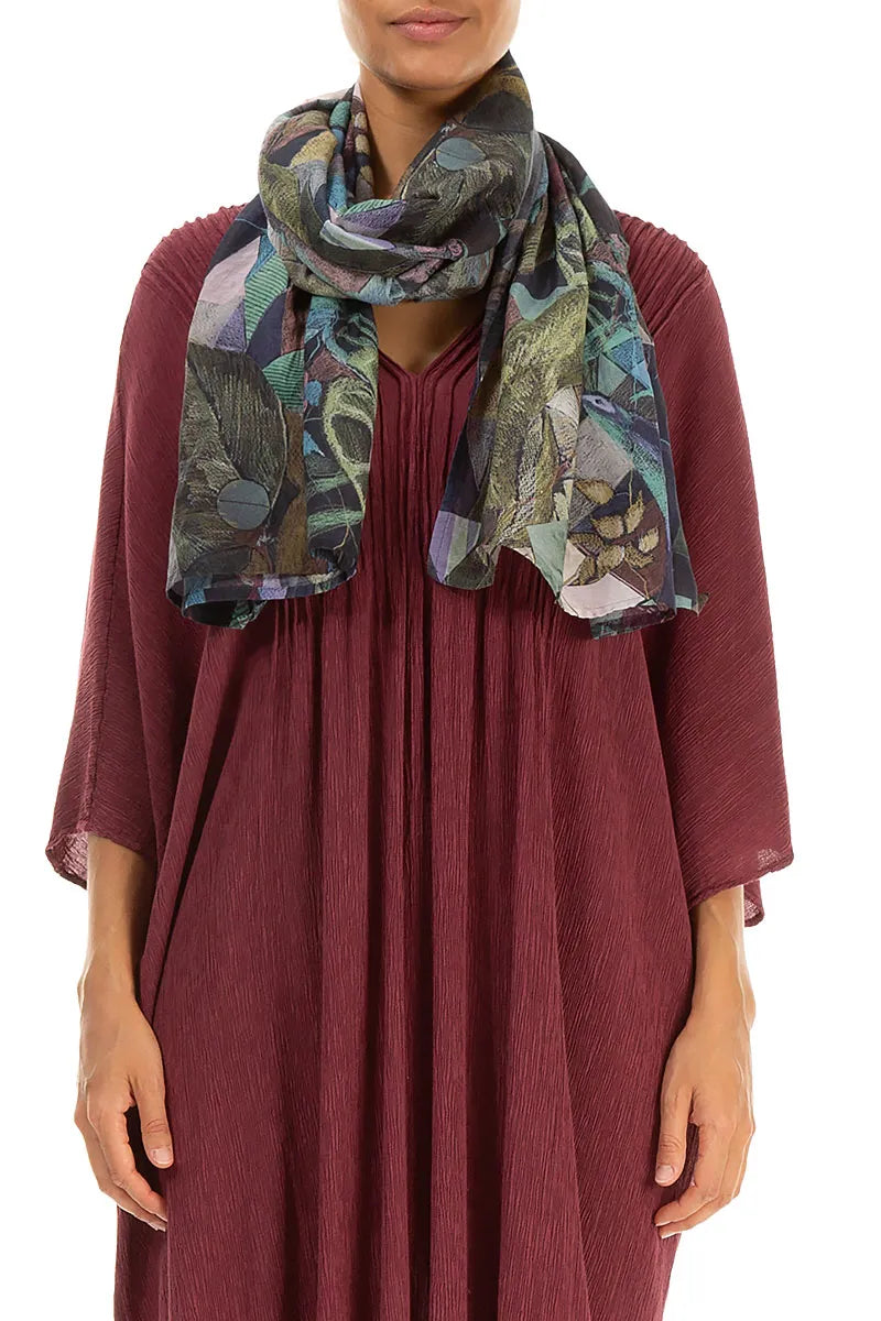 Art Mosaic Silk Cotton Scarf