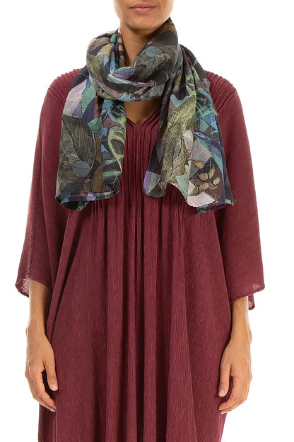 Art Mosaic Silk Cotton Scarf