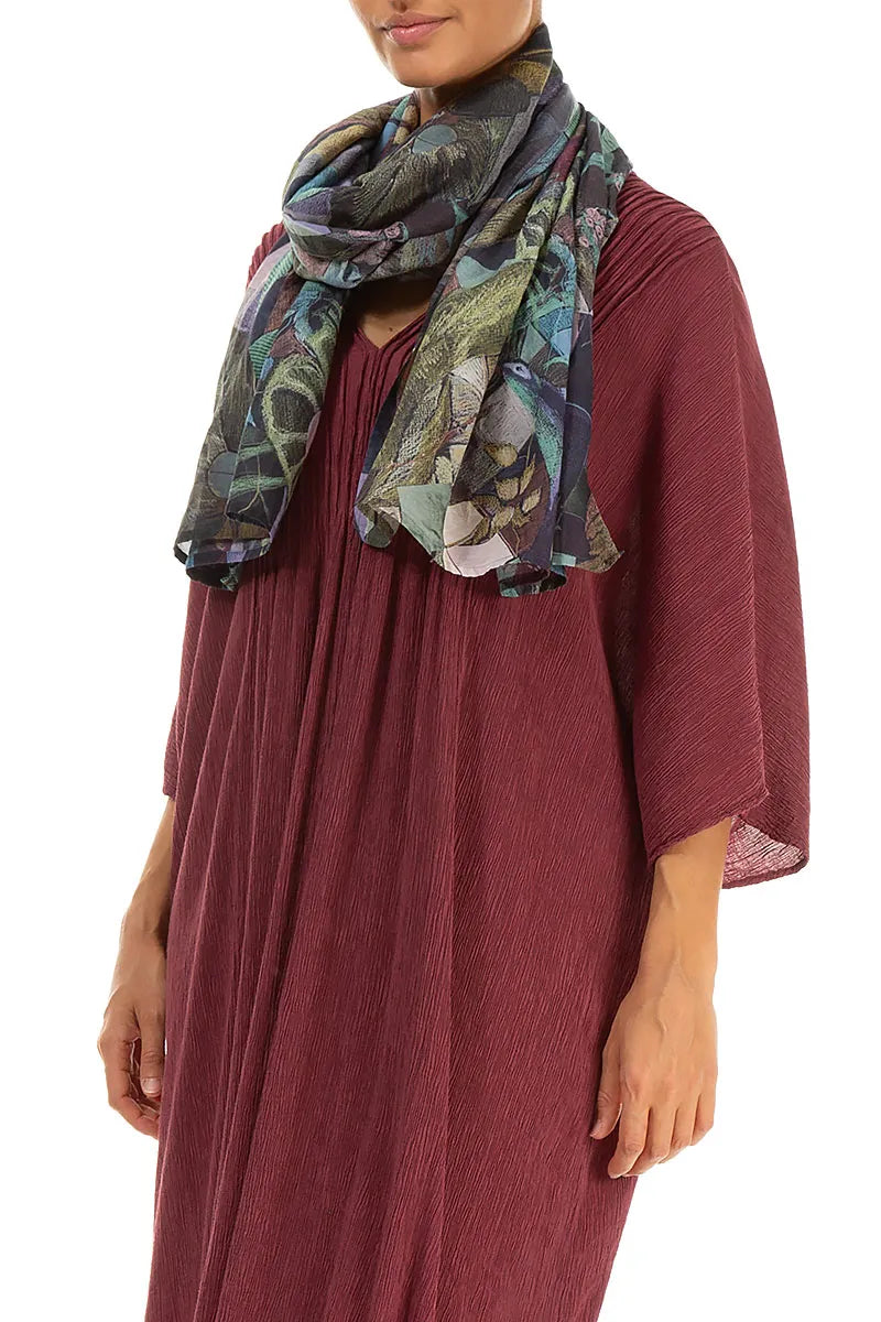 Art Mosaic Silk Cotton Scarf