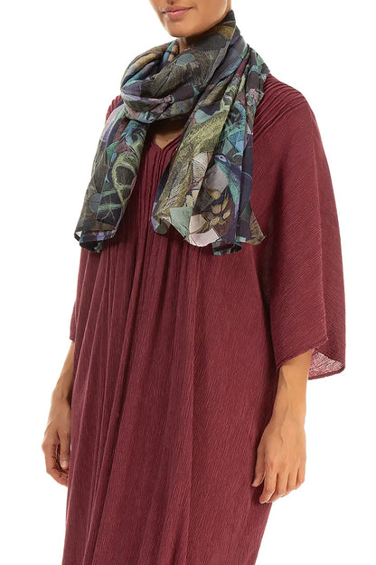 Art Mosaic Silk Cotton Scarf