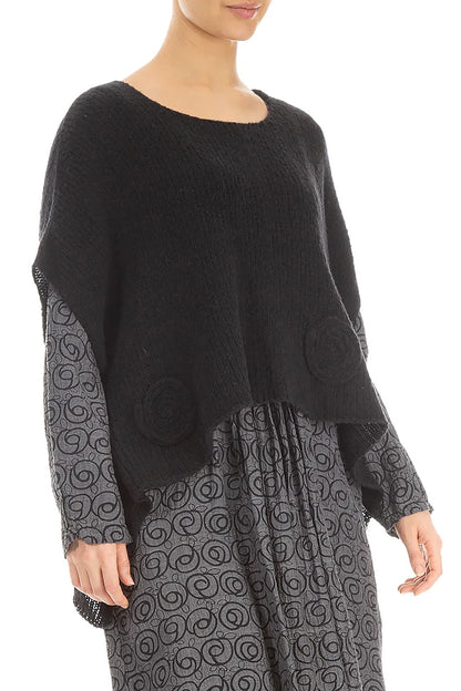 Asymmetric Black Wool Jumper 3