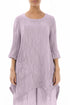 Asymmetric Crinkled Lilac Silk Linen Tunic 1