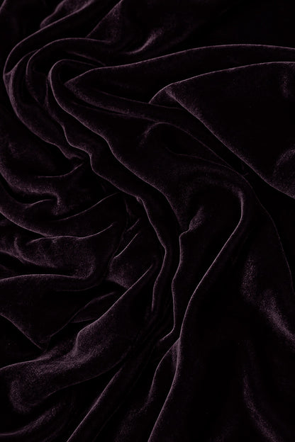 Asymmetric Deep Plum Silk Velvet Tunic 5