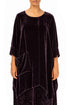 Asymmetric Deep Plum Silk Velvet Tunic 1