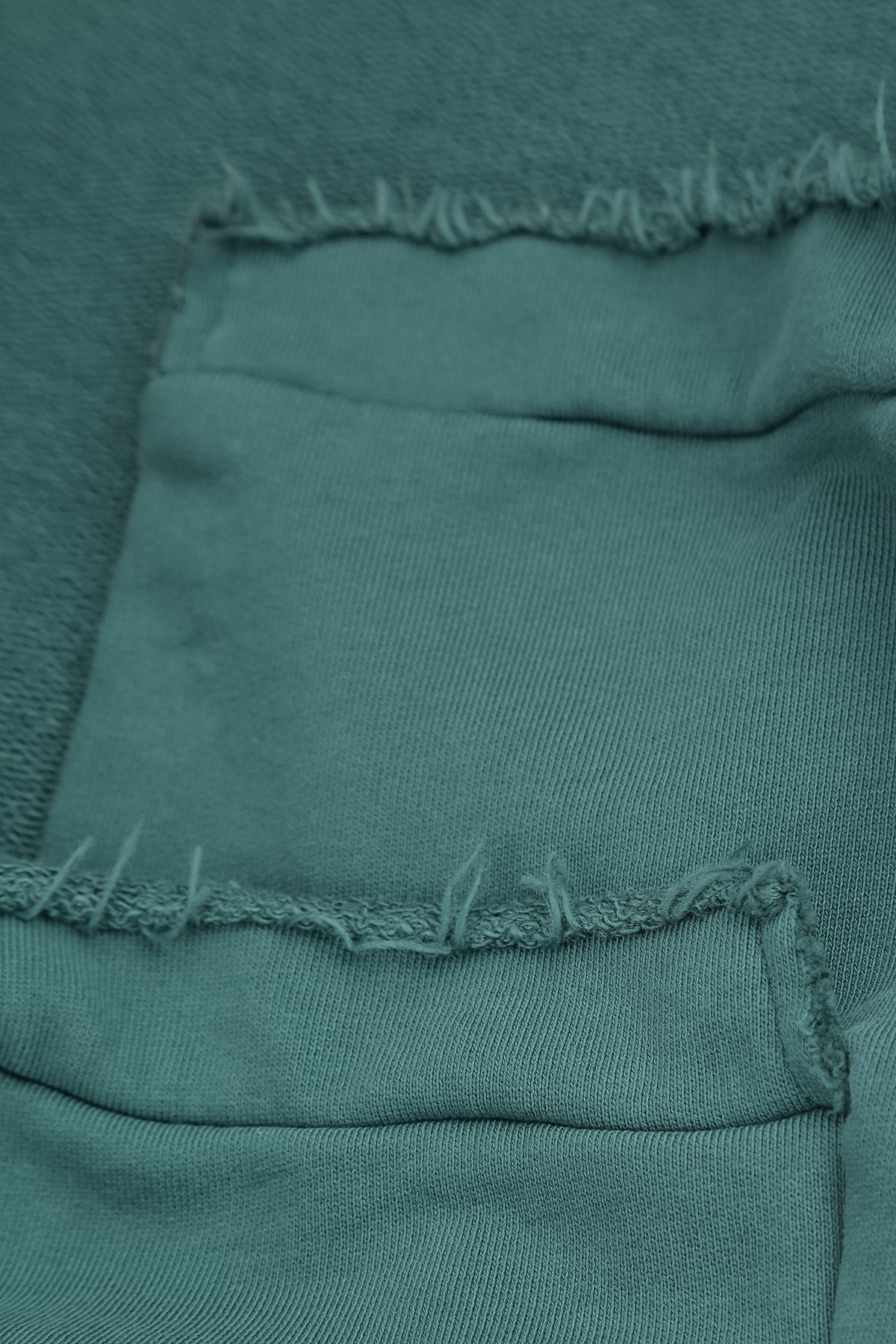 Asymmetric Deep Turquoise French Terry Cotton Blouse