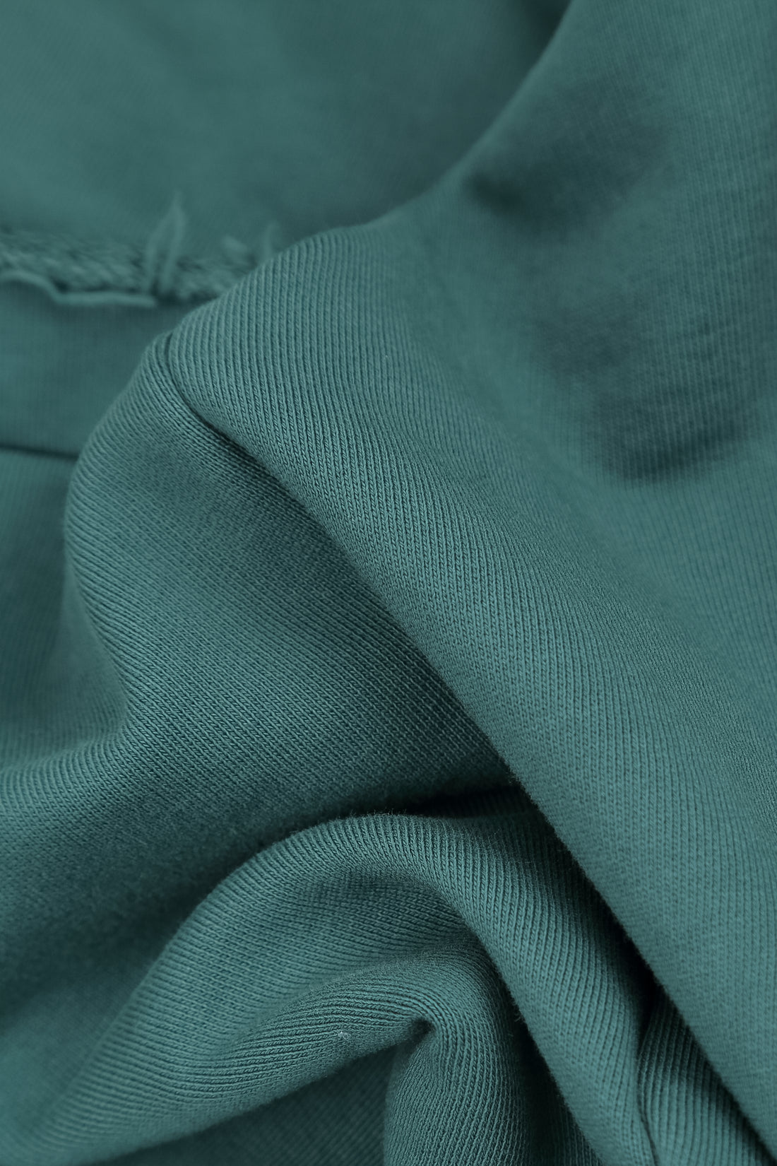 Asymmetric Deep Turquoise French Terry Cotton Blouse 5