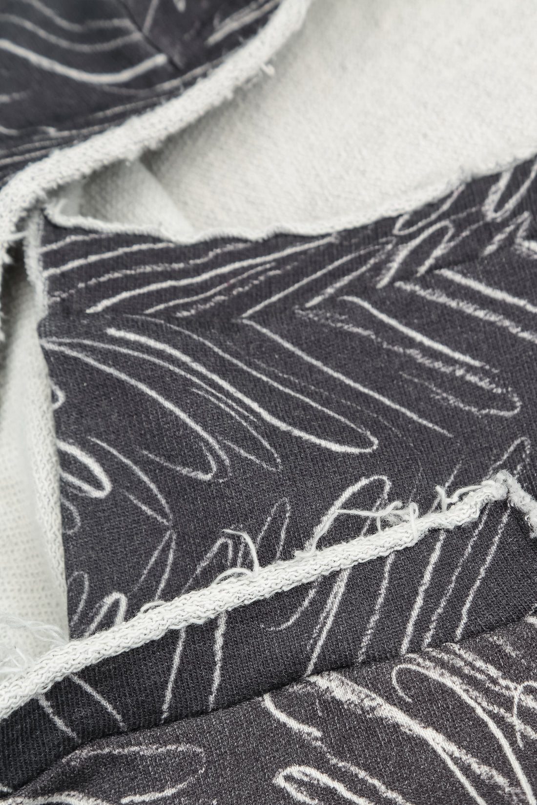 Asymmetric Feather Grey French Terry Cotton Blouse 5