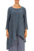 Asymmetric Graphite Crinkled Silk Tunic 1
