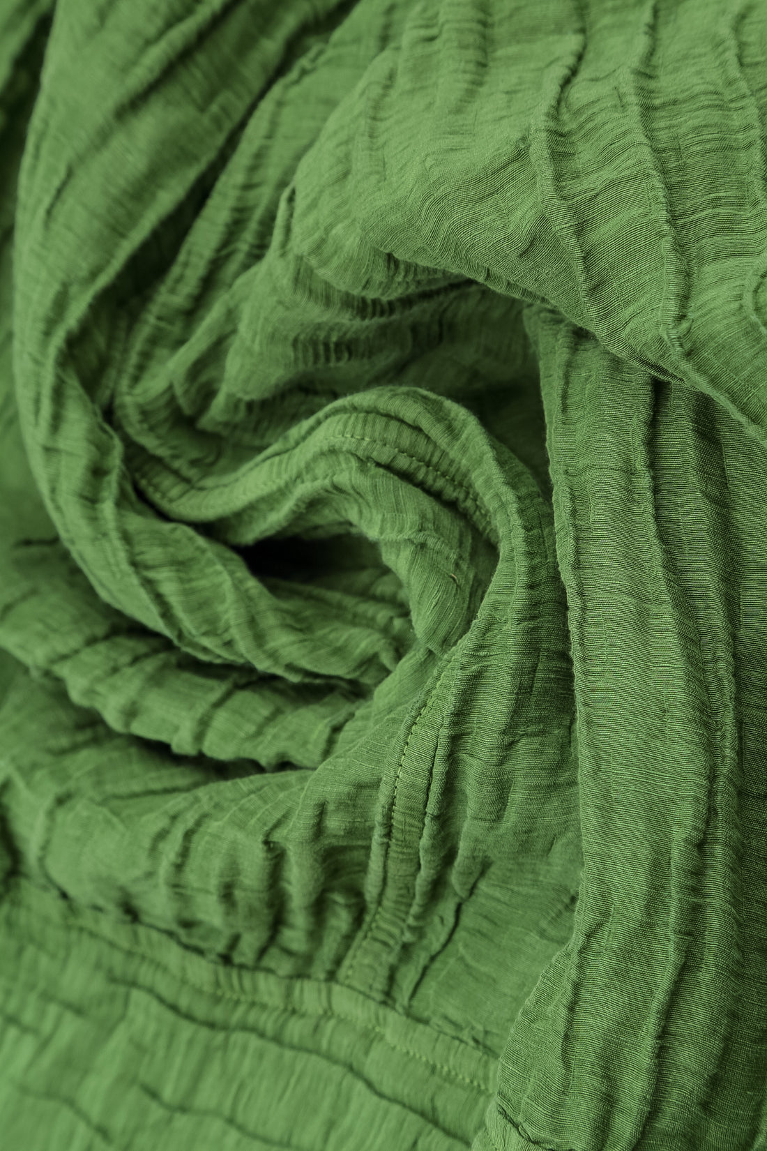 Asymmetric Shamrock Green Crinkled Silk Linen Blouse 6