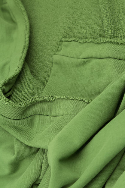 Asymmetric Shamrock Green French Terry Cotton Blouse