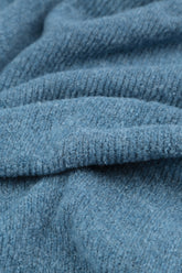 Asymmetric V-Neck Petrol Blue Wool Jumper 5