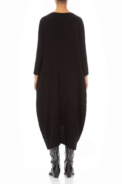Asymmetrical Black Wool Dress 2