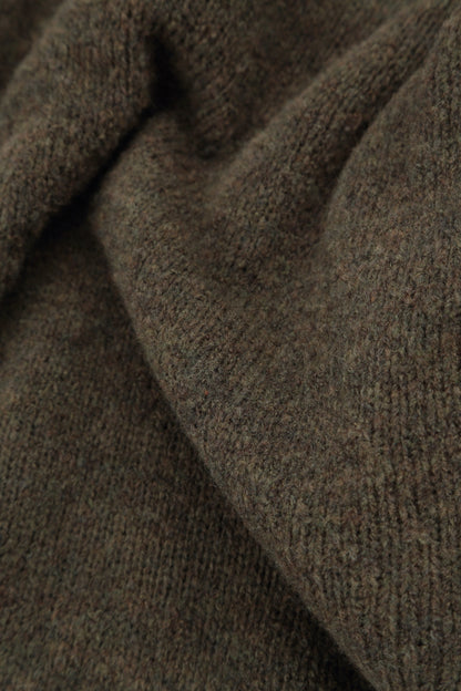 Asymmetrical Khaki Wool Cardigan