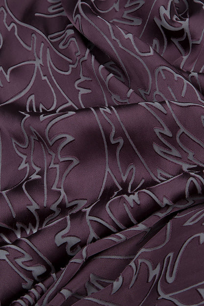 Asymmetrical Vintage Violet Devoré Feather Silk Tunic 5
