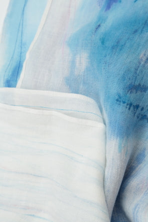 Azure Breeze Linen Scarf 4