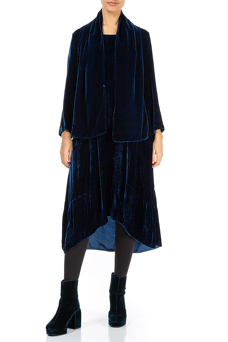 Azure Double Silk Velvet Scarf 2