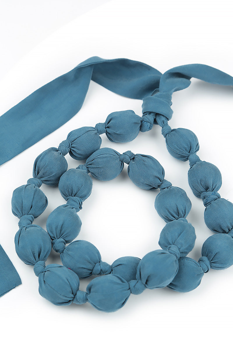Azure Silk Bead Necklace 6
