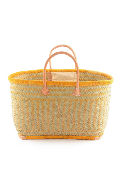 Natural Large Green French Market Basket 3